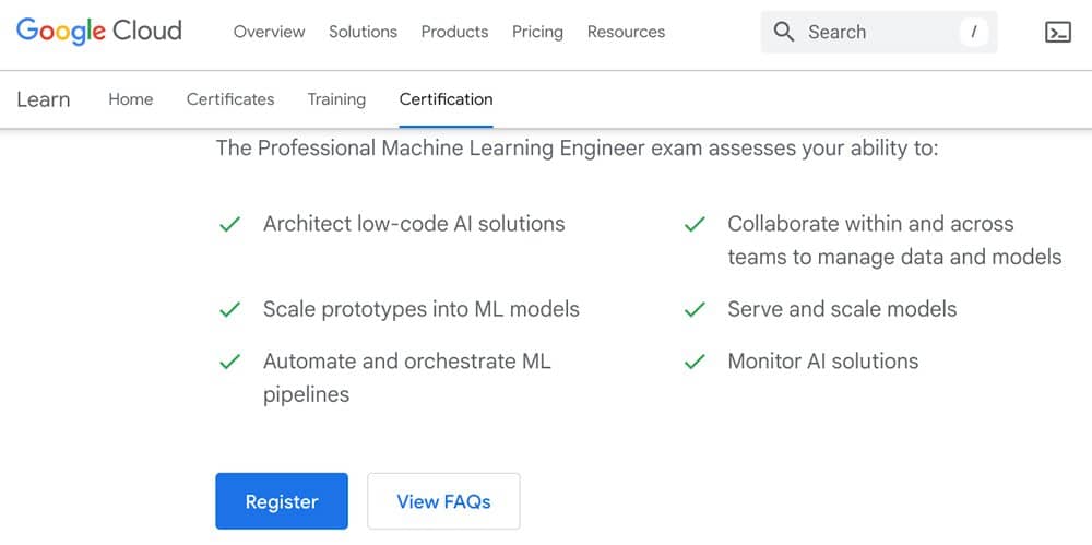 Google Cloud - Professional Machine Learning Engineer course title screenshot.